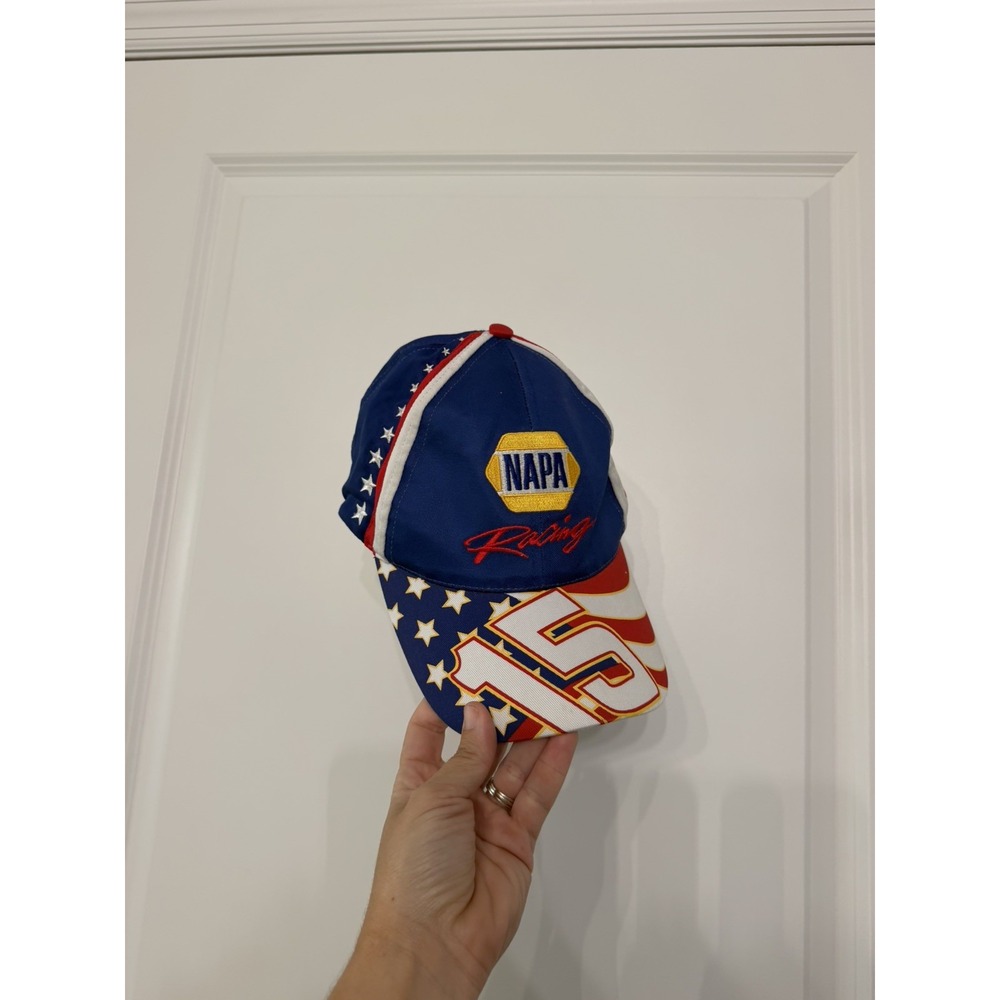 NAPA Racing Hat Michael Waltrip 15 NASCAR Stars and Stripes Mens Cap Blue Twill